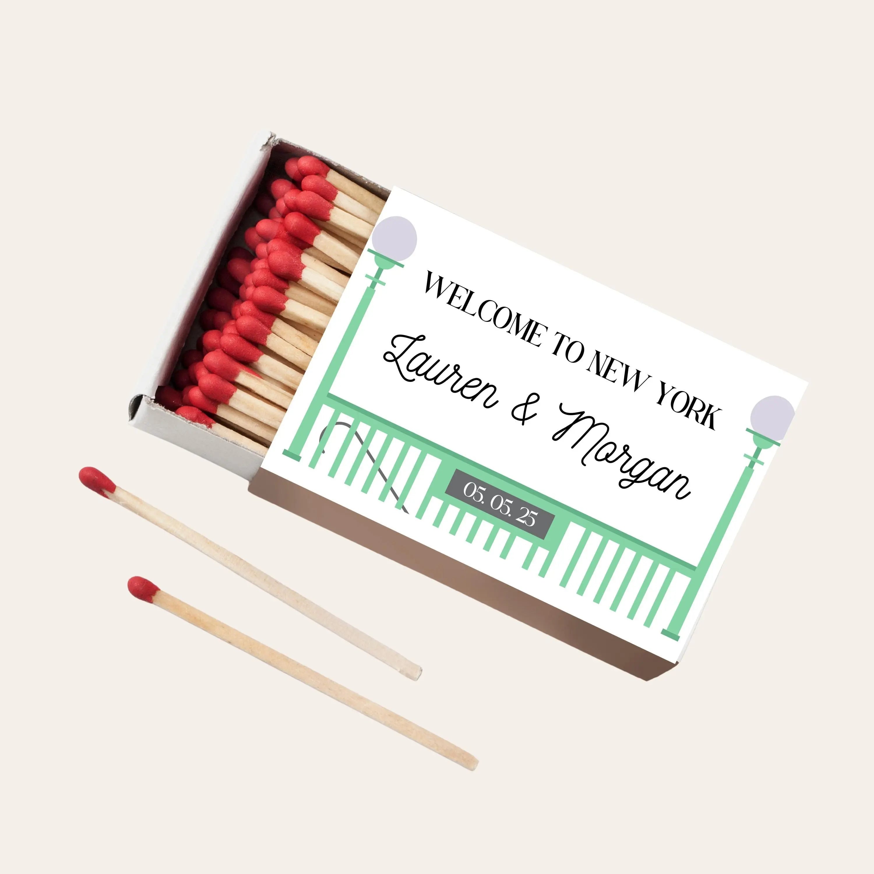 Custom New York Matchboxes NYC Wedding Favors, MetroCard, I Love NY Designs, Personalized Event Matches, Unique Party Souvenirs Twentynine Luxury