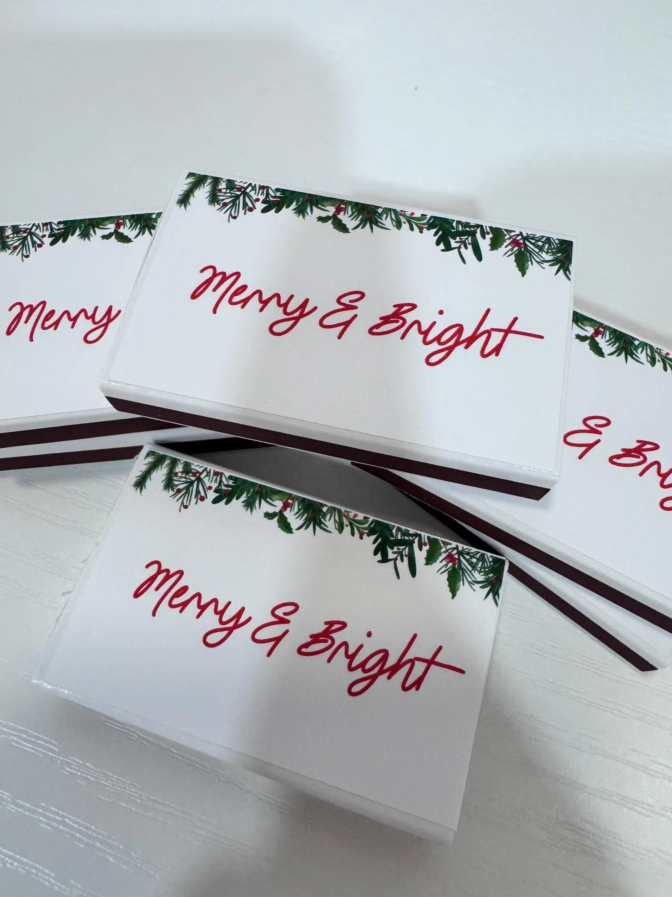 Merry & Bright Christmas Matchboxes – Personalized Holiday Party Favors Twentynine Luxury