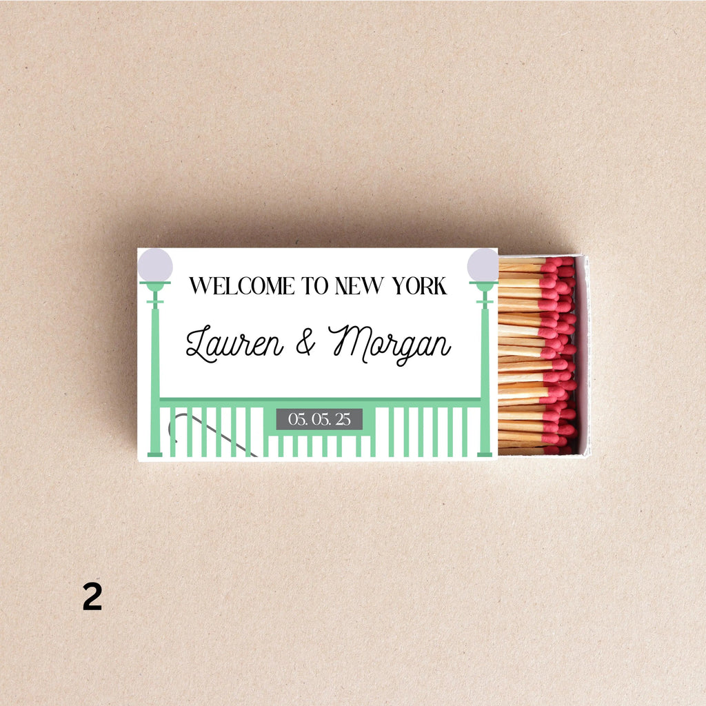 Custom New York Matchboxes NYC Wedding Favors, MetroCard, I Love NY Designs, Personalized Event Matches, Unique Party Souvenirs Twentynine Luxury