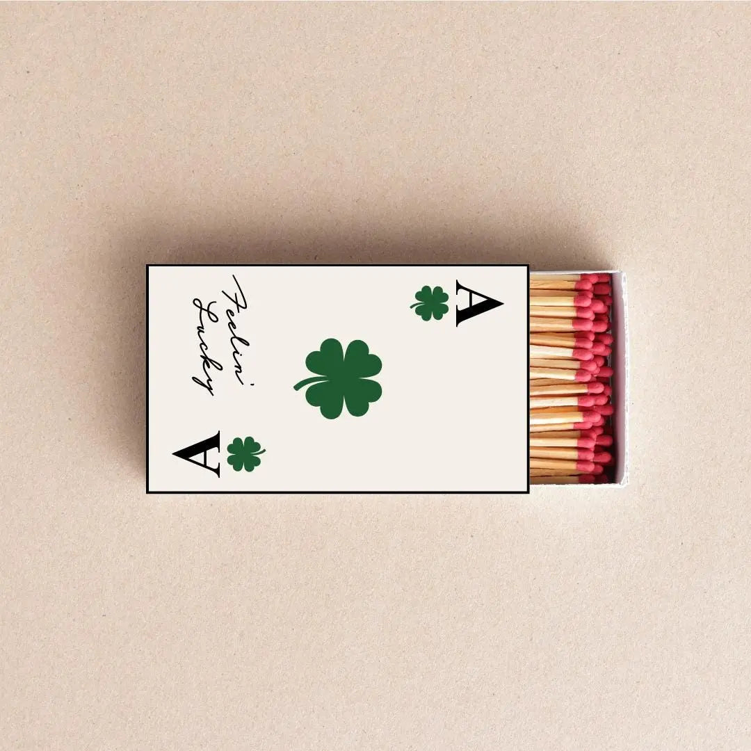 Feelin’ Lucky Matchboxes – Shamrock Playing Card Party & Wedding Favors Twentynine Luxury