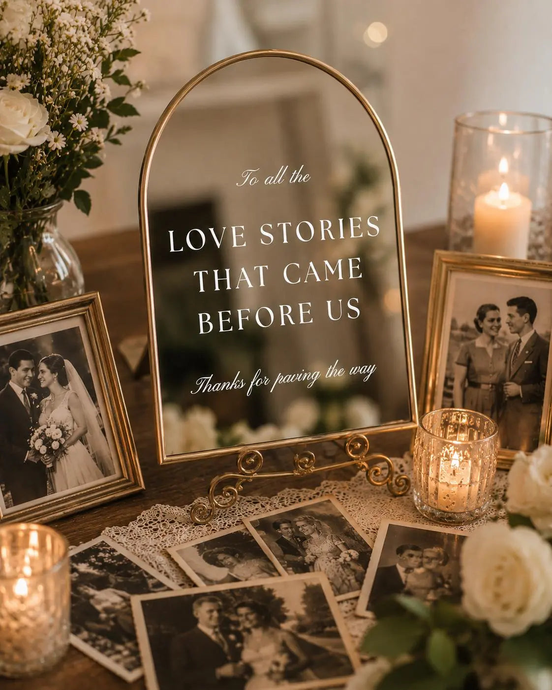 To All The Love Stories That Came Before Us Mirror Decal Wedding Mirror Sticker Vintage Wedding Decor Bridal Table Sign Memorial Mirror Twentynine Luxury