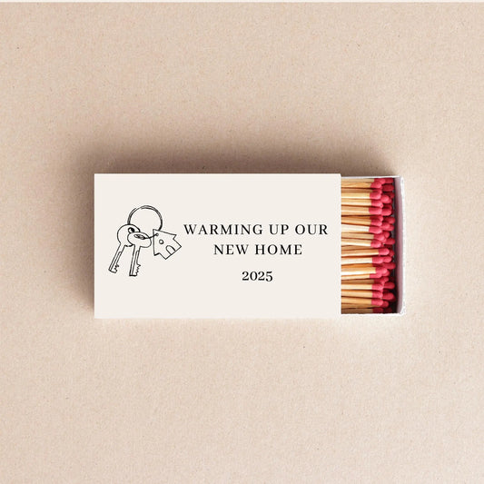 Custom Housewarming Matchboxes Warming Up Our New Home Realtor Gift, New Home Favor, Personalized Matchbox Twentynine Luxury