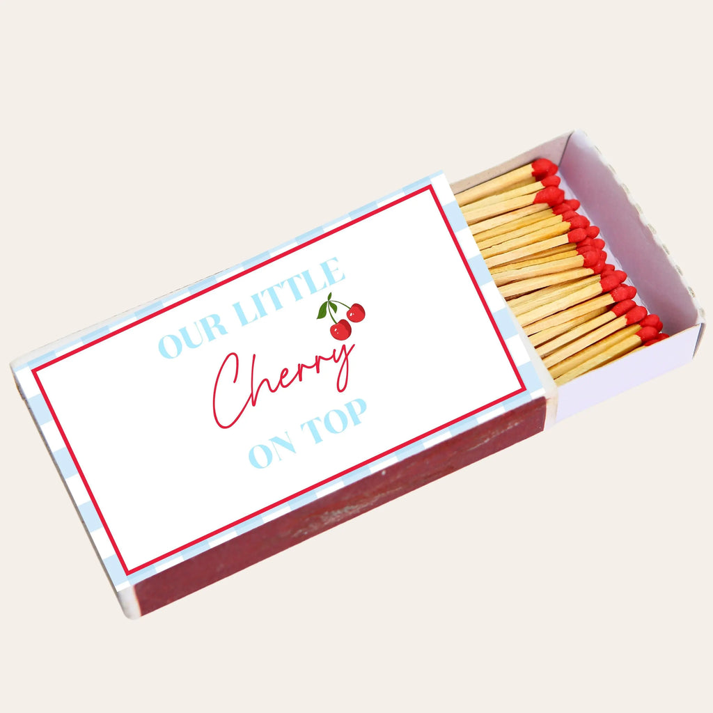 Our Little Cherry On Top Matchboxes – Custom Baby Shower & Gender Reveal Favors Twentynine Luxury