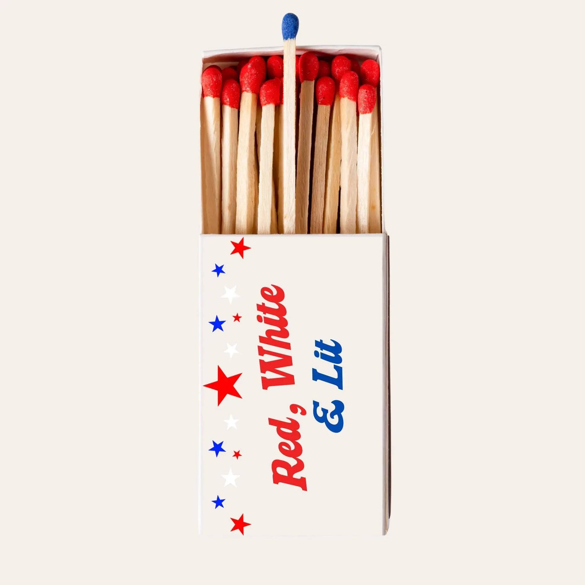 Red White & Lit Matchbox Patriotic Party Favors, Fourth of July Matches, Memorial Day Decor, BBQ and Bonfire Accessories Twentynine Luxury