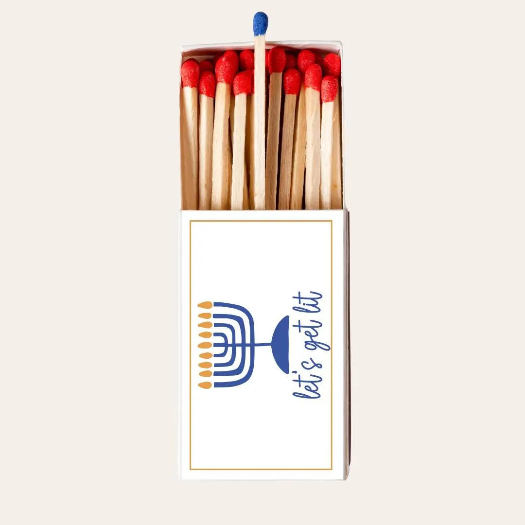 Let’s Get Lit Hanukkah Matchboxes Menorah Candle Matches, Jewish Holiday Favors & Festival of Lights Décor Twentynine Luxury