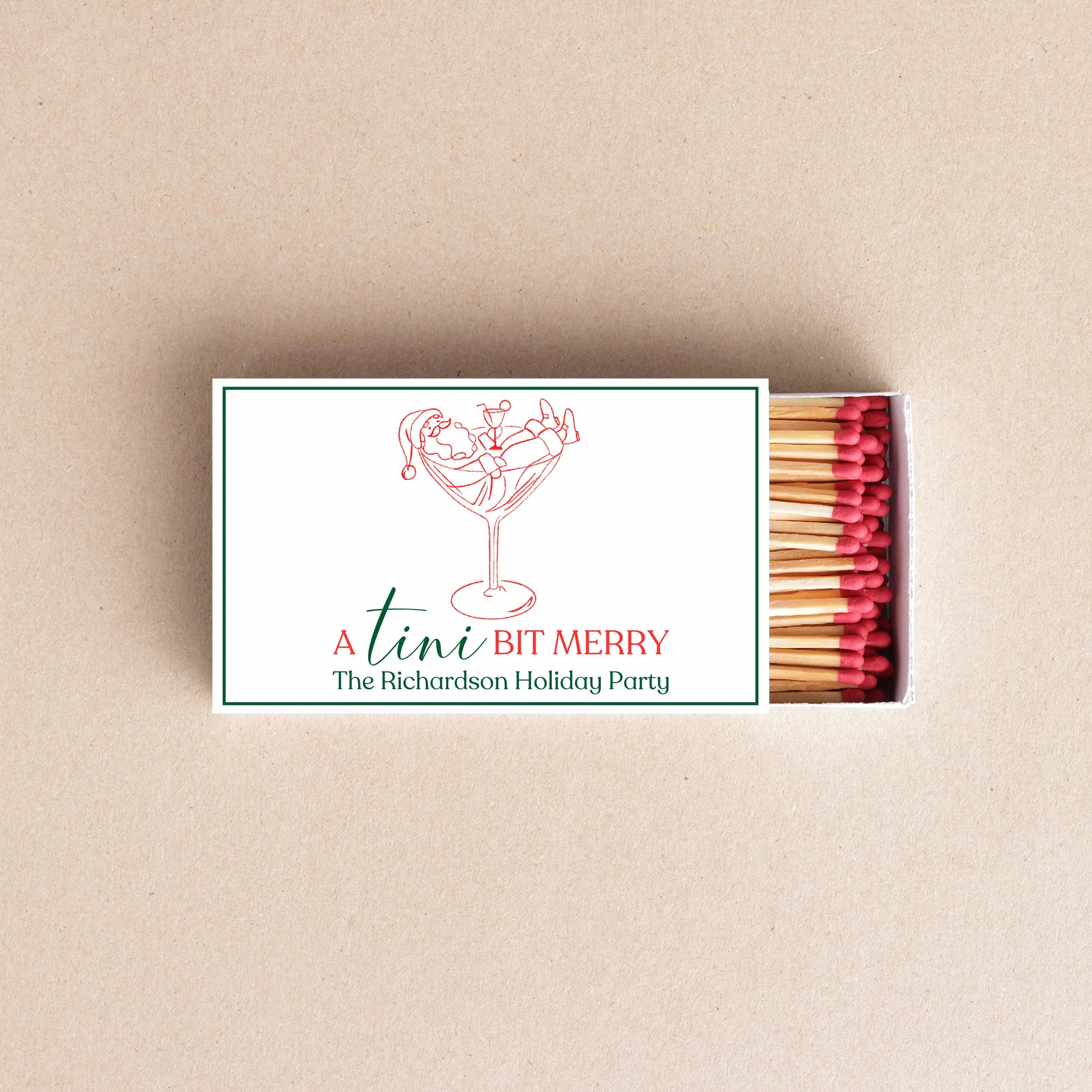 A Tini Bit Merry Matchboxes – Custom Christmas Party & Holiday Favors Twentynine Luxury