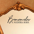 Bienvenidos A Nuestra Boda Mirror Decal Bilingual Wedding Welcome Sign Vinyl Sticker Spanish English Wedding Mirror Label Black or White Twentynine Luxury