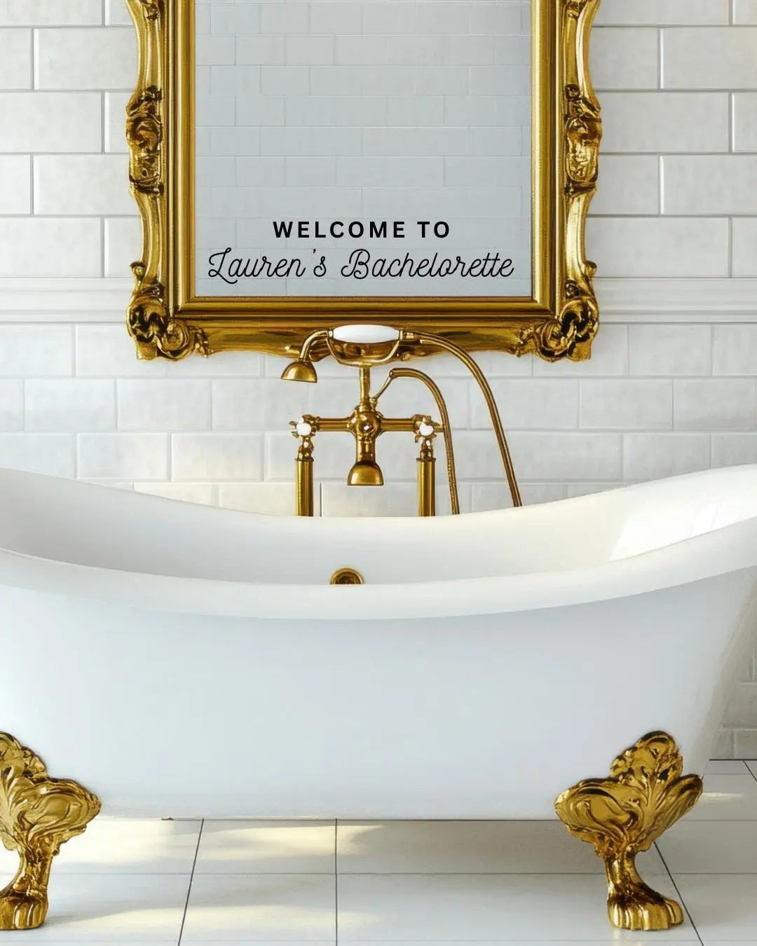 Custom Bachelorette Mirror Label – Personalized Vinyl Decal for Party Decor Twentynine Luxury