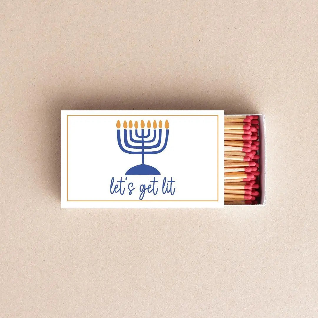 Let’s Get Lit Hanukkah Matchboxes Menorah Candle Matches, Jewish Holiday Favors & Festival of Lights Décor Twentynine Luxury