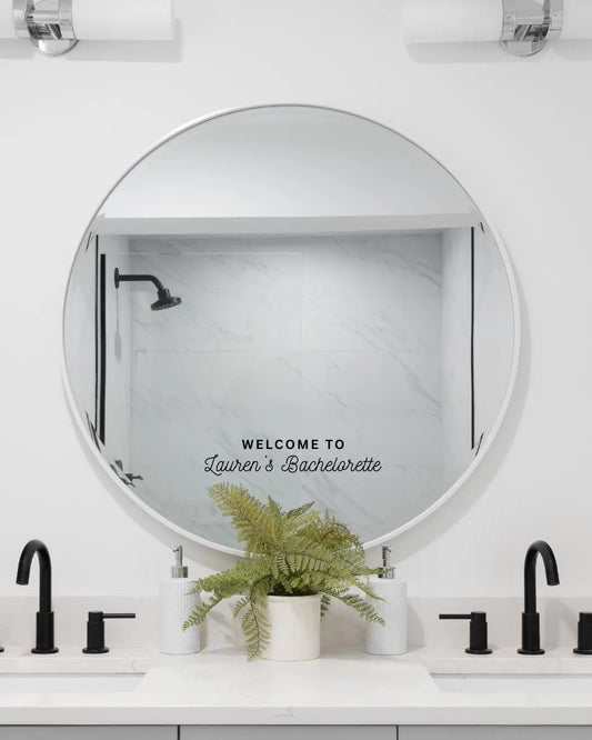 Custom Bachelorette Mirror Label – Personalized Vinyl Decal for Party Decor Twentynine Luxury