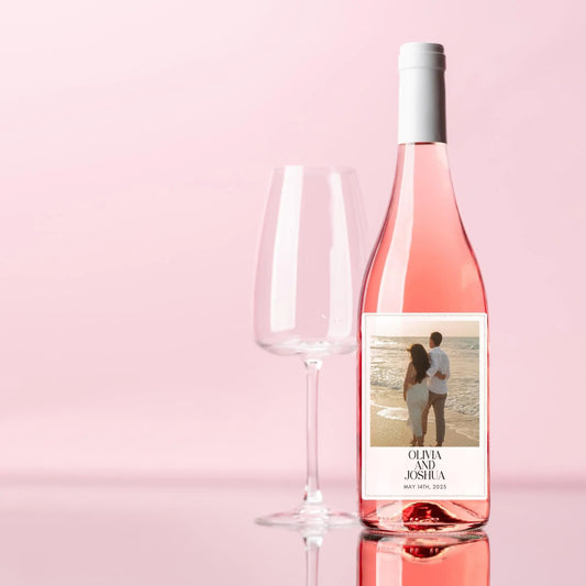 Custom Wine Bottle Label with Photo Personalized Sticker for Weddings, Bridal Showers, Birthdays & Events Twentynine Luxury