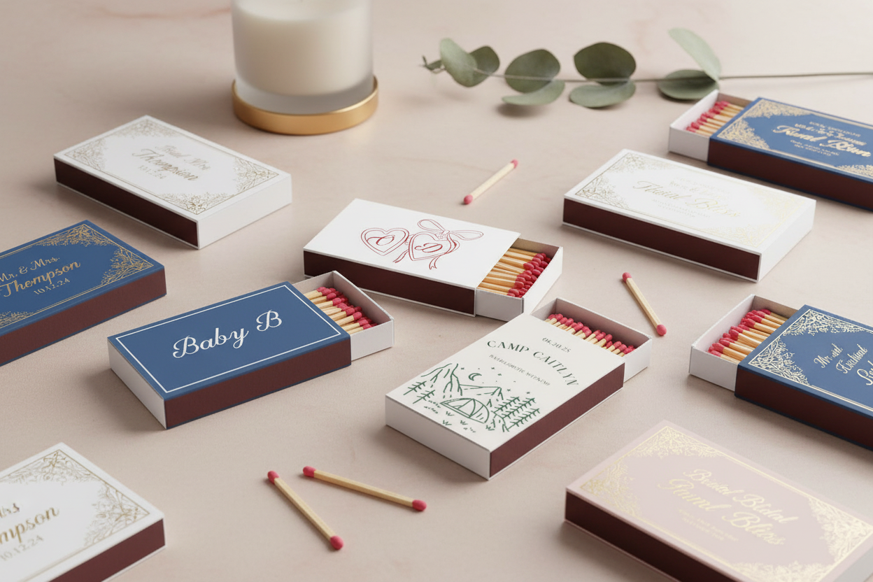 Luxury matchboxes on vanity